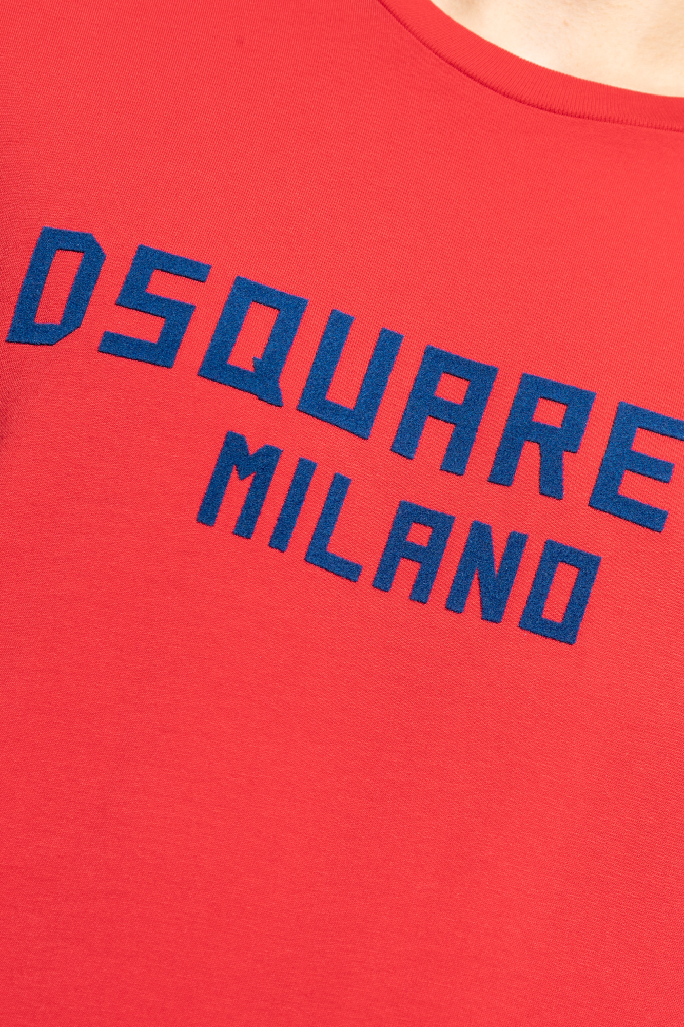 Red T-shirt with logo and velvety finish Dsquared2 - Vitkac
